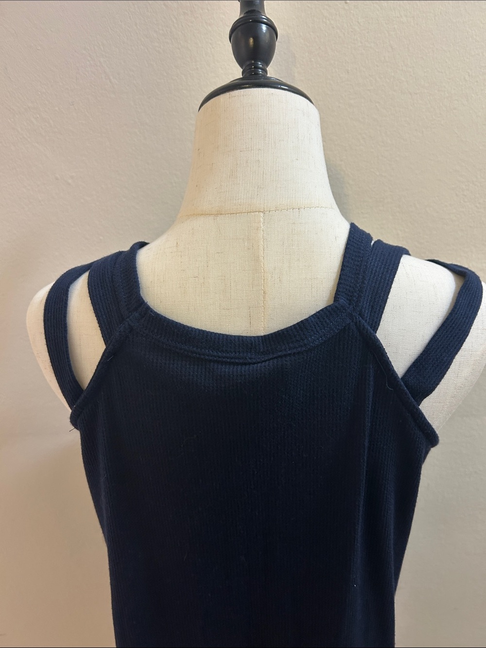 7th Ray Navy Double-Strap Ribbed Tank* - Picture 8 of 9